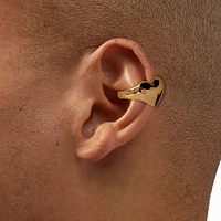 Gold-tone Puffy Heart Ear Cuff