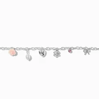 Silver-tone Coquette Charm Bracelet