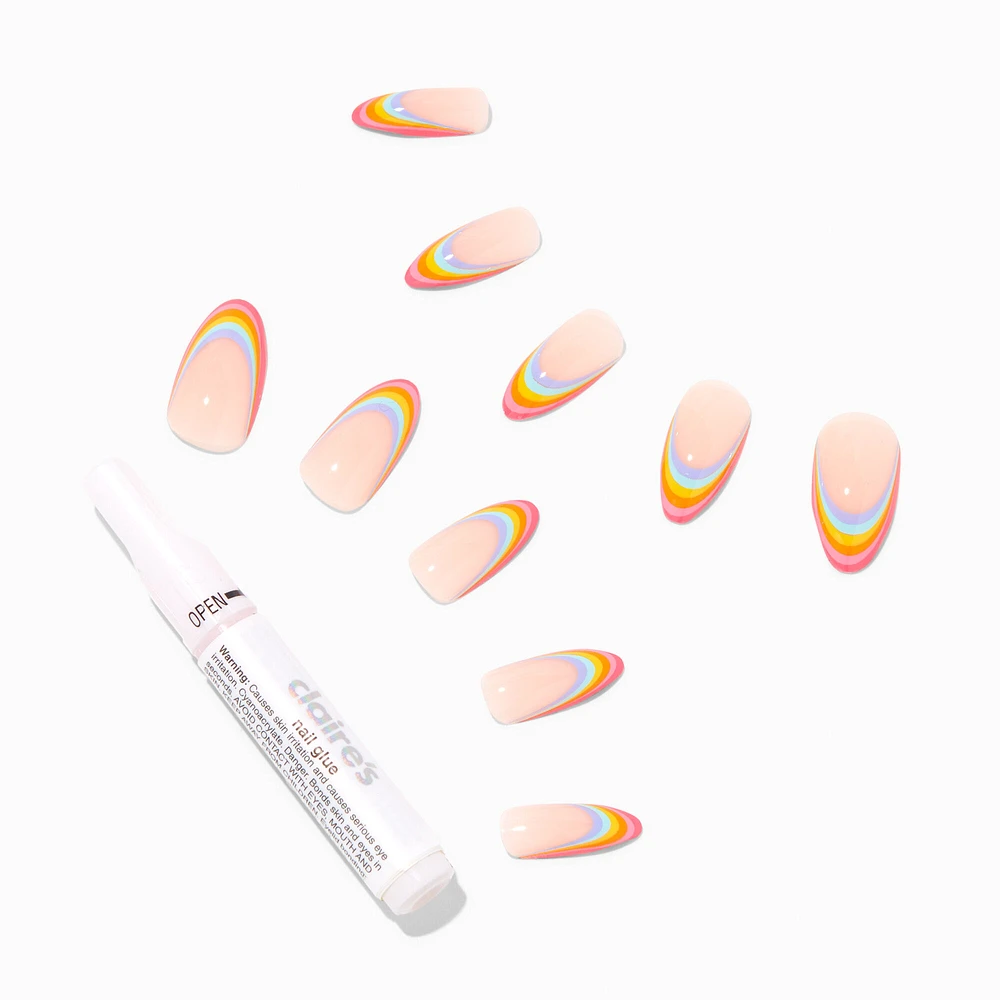 Rainbow Tip Stiletto Vegan Faux Nail Set - 24 Pack