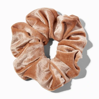 Medium Velvet Hair Scrunchie - Taupe