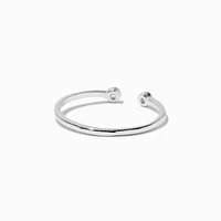 C LUXE by Claire's Sterling Silver Crystal Open-Front Toe Ring