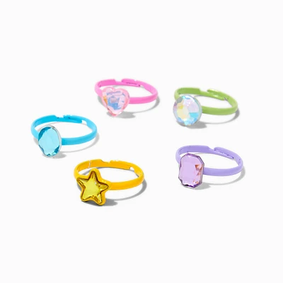 Claire's Club Rainbow Stone Rings - 5 Pack