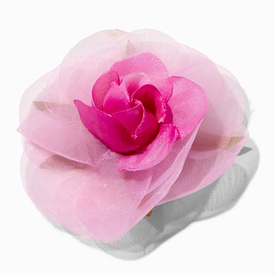 Pink Ombre Rose Hair Clip