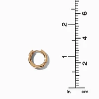 Gold 15MM Flat Huggie Hoop Earrings