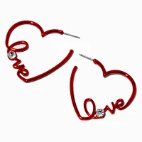 Valentine's Day "Love" Heart Hoop Earrings