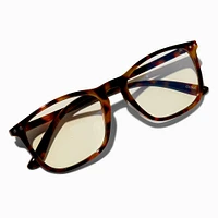 Solar Blue Light Reducing Tortoiseshell Clear Lens Retro Frames