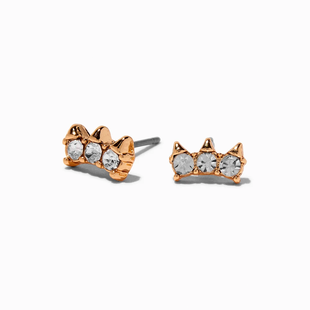 Gold-tone Crystal Spike Stud Earrings