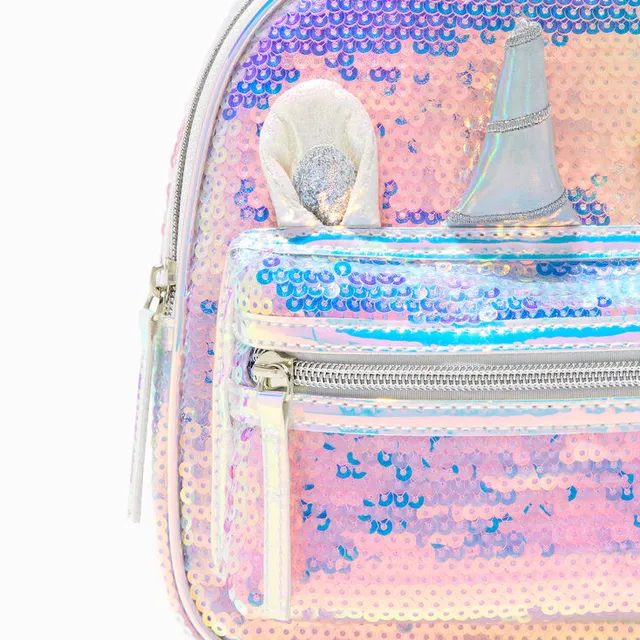 Claire's Club Iridescent Unicorn Mini Backpack - Lilac