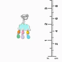 Rainbow Cloud 1" Clip-On Drop Earrings