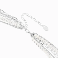 Silver Pearl Multi Strand Paperclip Jewelry Set - 2 Pack