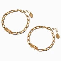 Best Friends Gold-tone Chain Bracelets - 2 Pack