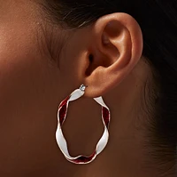 Candy Cane Twist Hoop Earrings