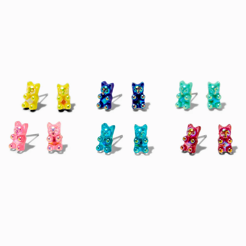 Gummy Bears® Iridescent Stud Earrings - 6 Pack