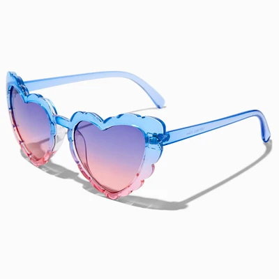 Blue Ombré Heart Sunglasses