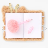 Claire's Club Ginger the Deer Furry Mini Lock Diary