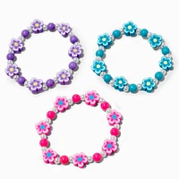 Claire's Club Fimo Clay Flower Bead Stretch Bracelets - 3 Pack