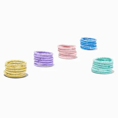 Mixed Pastels Lurex Small Hair Ties - 30 Pack