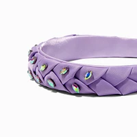 Iridescent Gemstone Purple Braided Headband