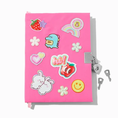 Chibi Patches Pink Plush Lock Diary