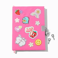 Chibi Patches Pink Plush Lock Diary