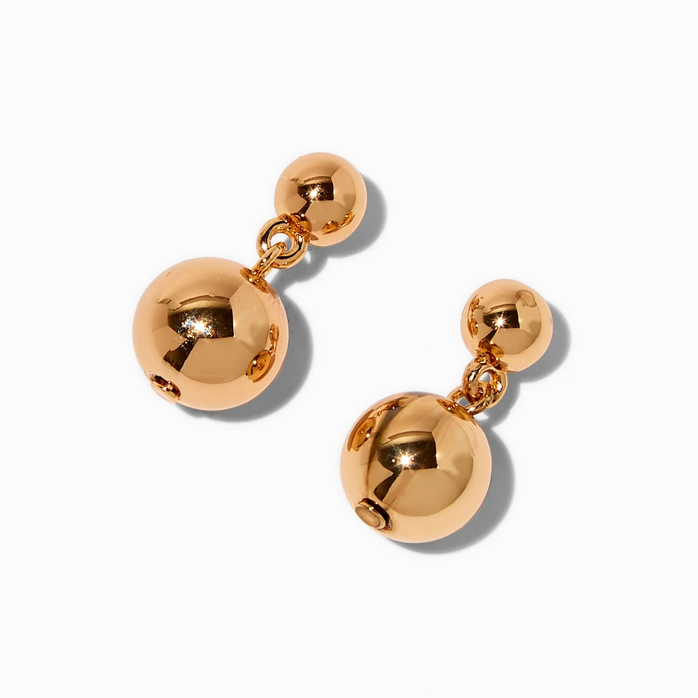 Gold-tone Two Ball Stud Earrings