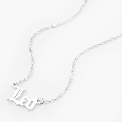 Silver Gothic Zodiac Pendant Necklace - Leo