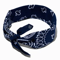 Navy Blue Paisley Bandana Headwrap
