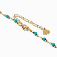 C LUXE by Claire's 18k Yellow Gold Plated Turquoise Beaded Necklace