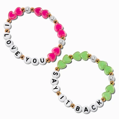 Best Friends ''I Love You'' & ''Say It Back'' Beaded Stretch Bracelets - 2 Pack