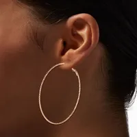Silver-tone Textured Graduated Hoop Earrings - 3 Pack