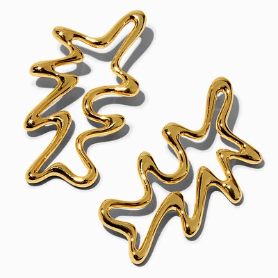 JAM + RICO x Claire's 18k Yellow Gold Plated Squiggle Earrings 2" Drop Earrings