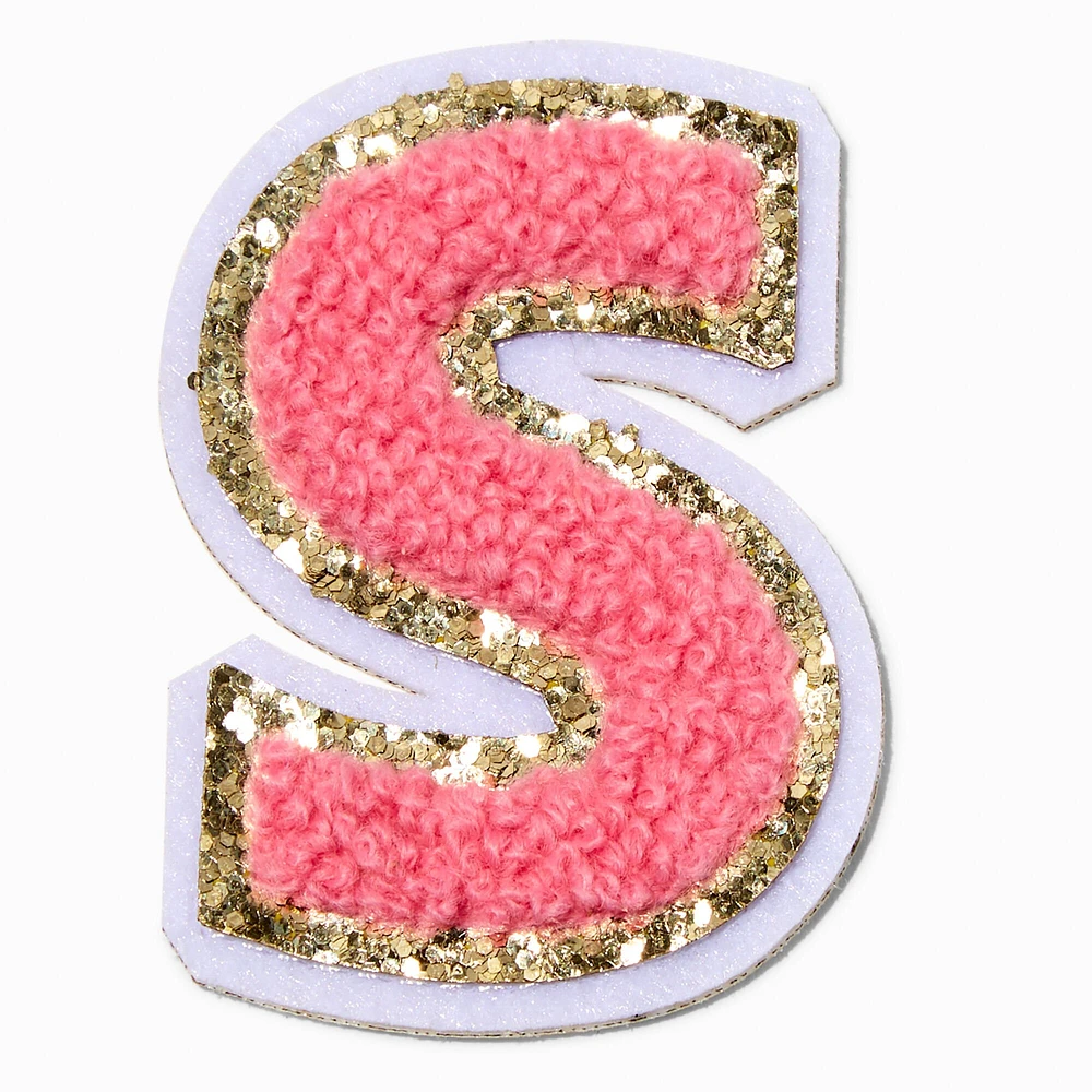 Pink S Initial Stick-On Patch
