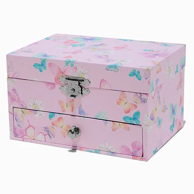 Claire's Club Pink Butterfly Musical Jewelry Box