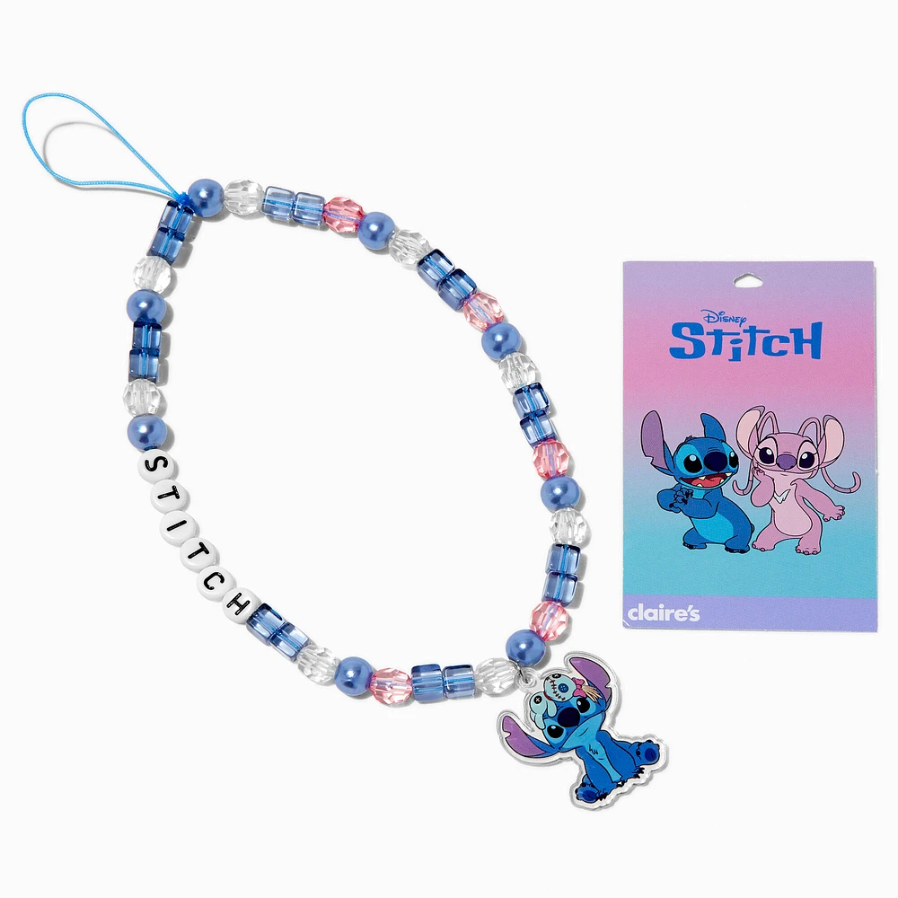 Disney Stitch Claire's Exclusive BFF Beaded Phone Wrist Strap