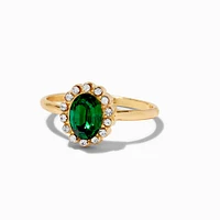 Gold-tone & Emerald Bow Mixed Rings - 10 Pack