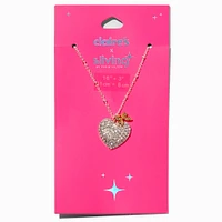 Claire's x Sliving by Paris Hilton Pavé Heart & Bow Pendant Necklace