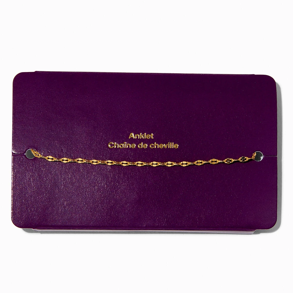 C LUXE by Claire's 18k Yellow Gold Plated Dainty Twisted Chain Anklet