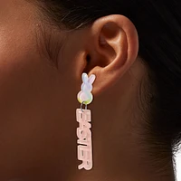 Happy Easter Glitter Drop Earrings