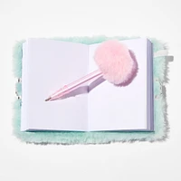 Claire's Club Mint Unicorn Furry Mini Lock Diary