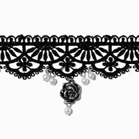 Black Lace Rose Choker Necklace