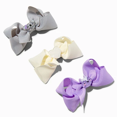 Claire's Club Koala Loopy Bow Hair Clips - 3 Pack