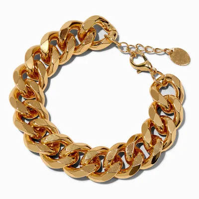 Gold-tone Mega Curb Chain Bracelet