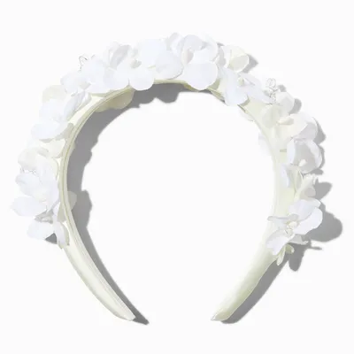 White Flower Bead Headband