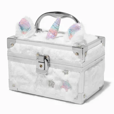 Claire's Club Glitter White Unicorn Lock Box