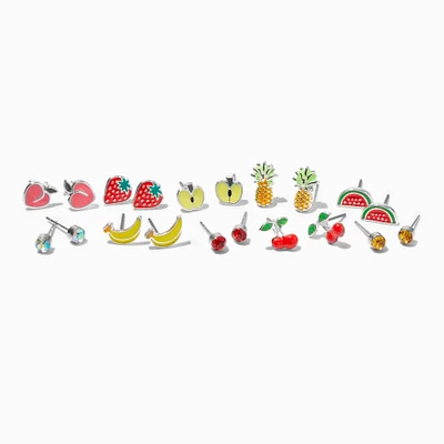 Fruit Cocktail Stud Earrings - 9 Pack