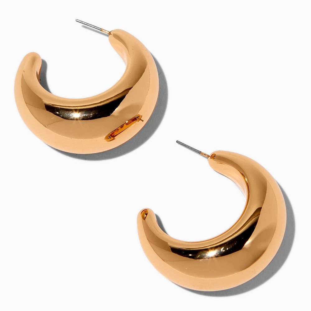 Gold-tone Chunky Half Hoop Earrings