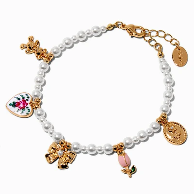 Gold-tone Pearl Uptown Charm Bracelet