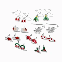 Traditional Christmas Bling Mixed Stud & Drop Earring Set - 9 Pack