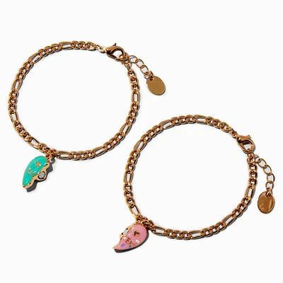 Best Friends Sisters Glow in the Dark Split Heart Charm Bracelets - 2 Pack