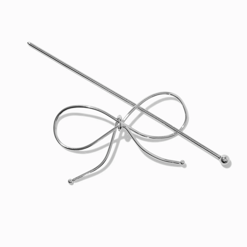 Silver-tone Bow Hair Pin